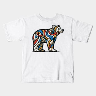 Bear illustration. Illustration of a bear in cubism style Kids T-Shirt